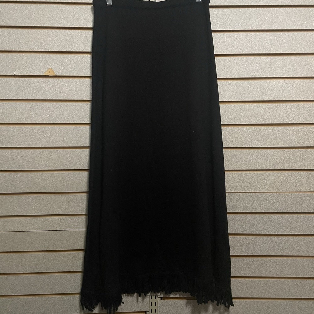 Dialogue Wool Maxi Skirt Long Warm Fringe Business Casual